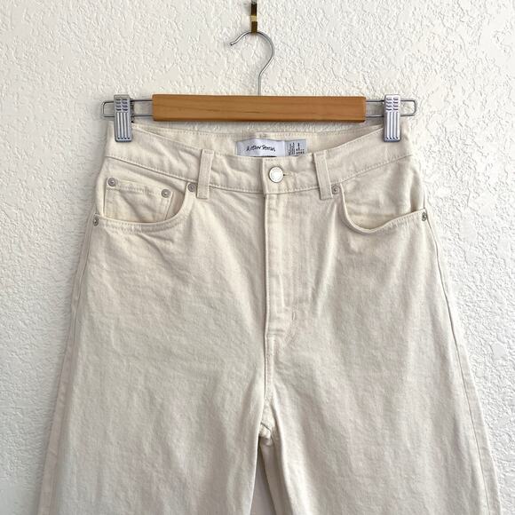 & Other Stories Cropped Wide-Leg High Rise Jeans White Ecru Denim Women’s 4 - Picture 5 of 11